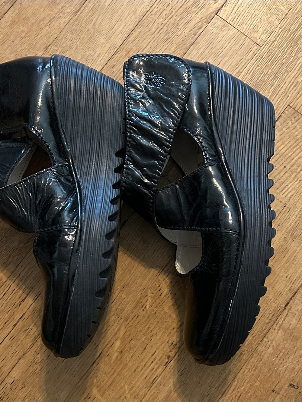 Fly London Black Patent Platform Mary Jane Wedges size 41 - Picture 3 of 10